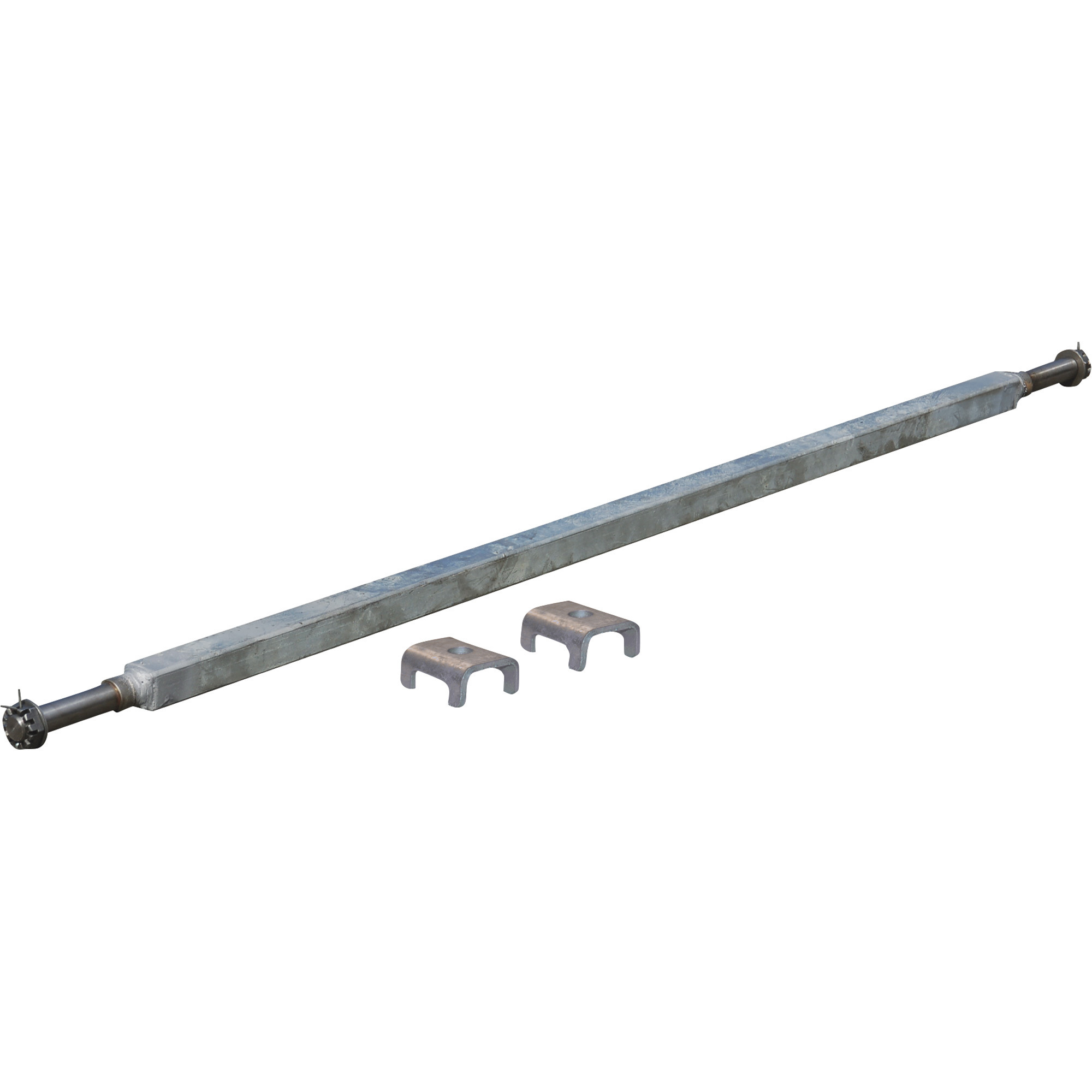 Dexter, 2000 Lb. Axle 1.5" Sq. Galvanized, 54" Hub Face, 44" MAX Spring Center, 38" MIN Spring Center, E-Z Lube Spindles